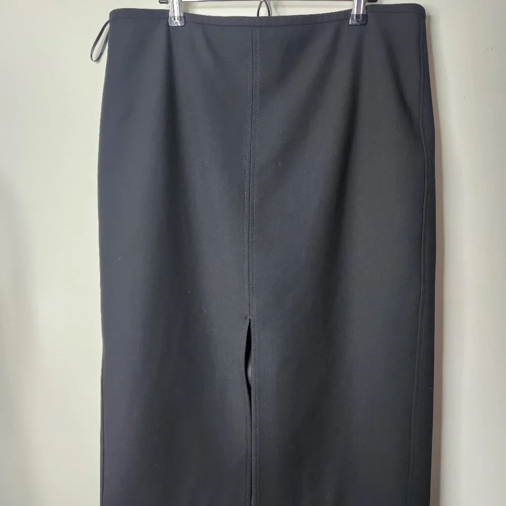 J Crew Pencil Midi Skirt Four Season Stretch Size 14 Black Carreman - Picture 2 of 9